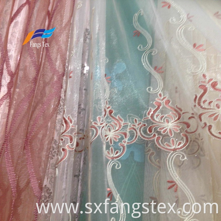 Voile Embroidery 100% Polyester Sound Proof Curtain 4